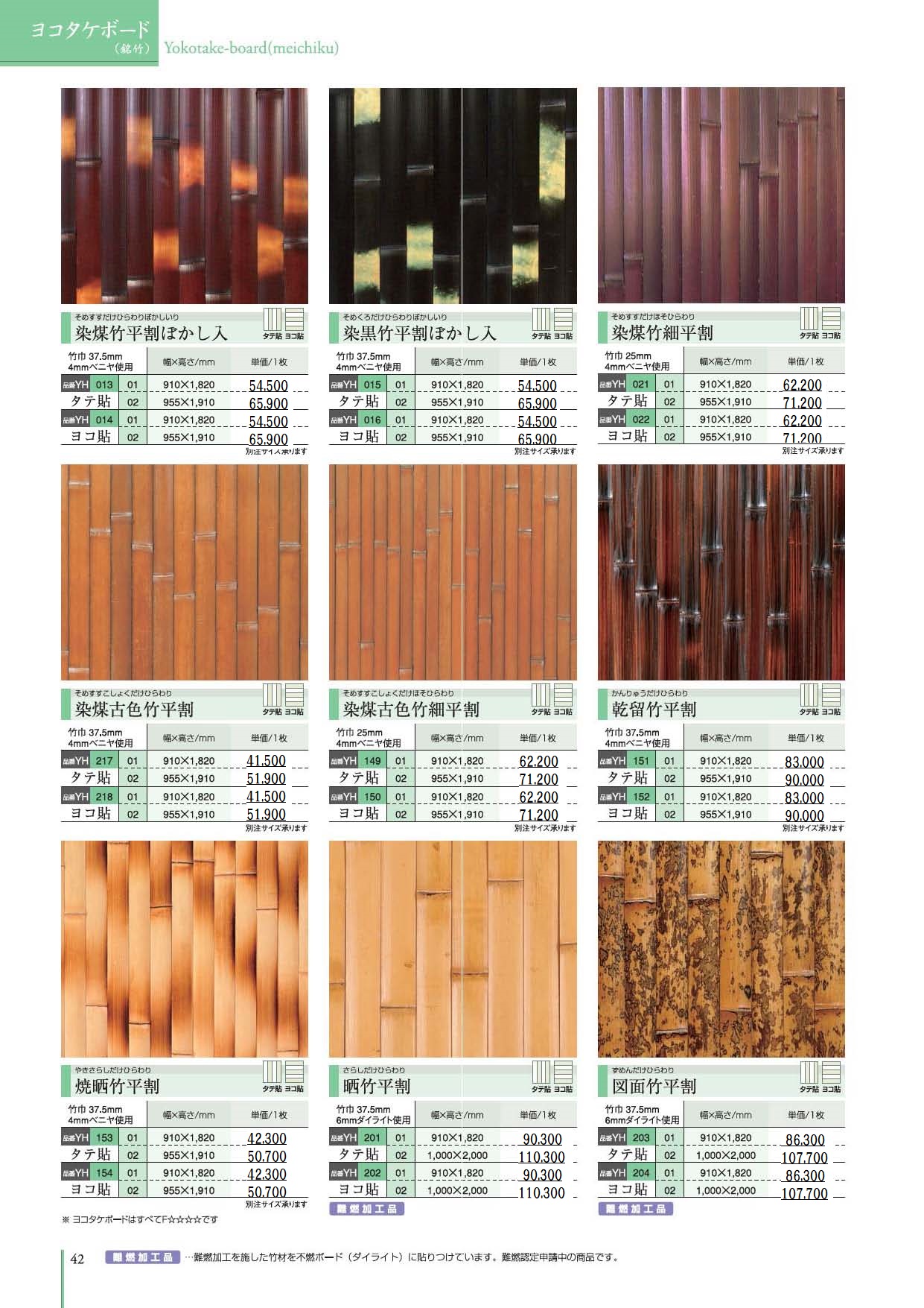 竹ボード 紋竹半割(タテ貼)幅910mm*高さ1820mm,竹巾36~39mm,4mmベニヤ使用 通販